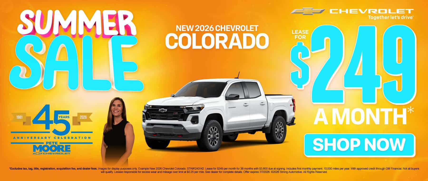 New 2026 Chevrolet Colorado Lease $249/mo.*