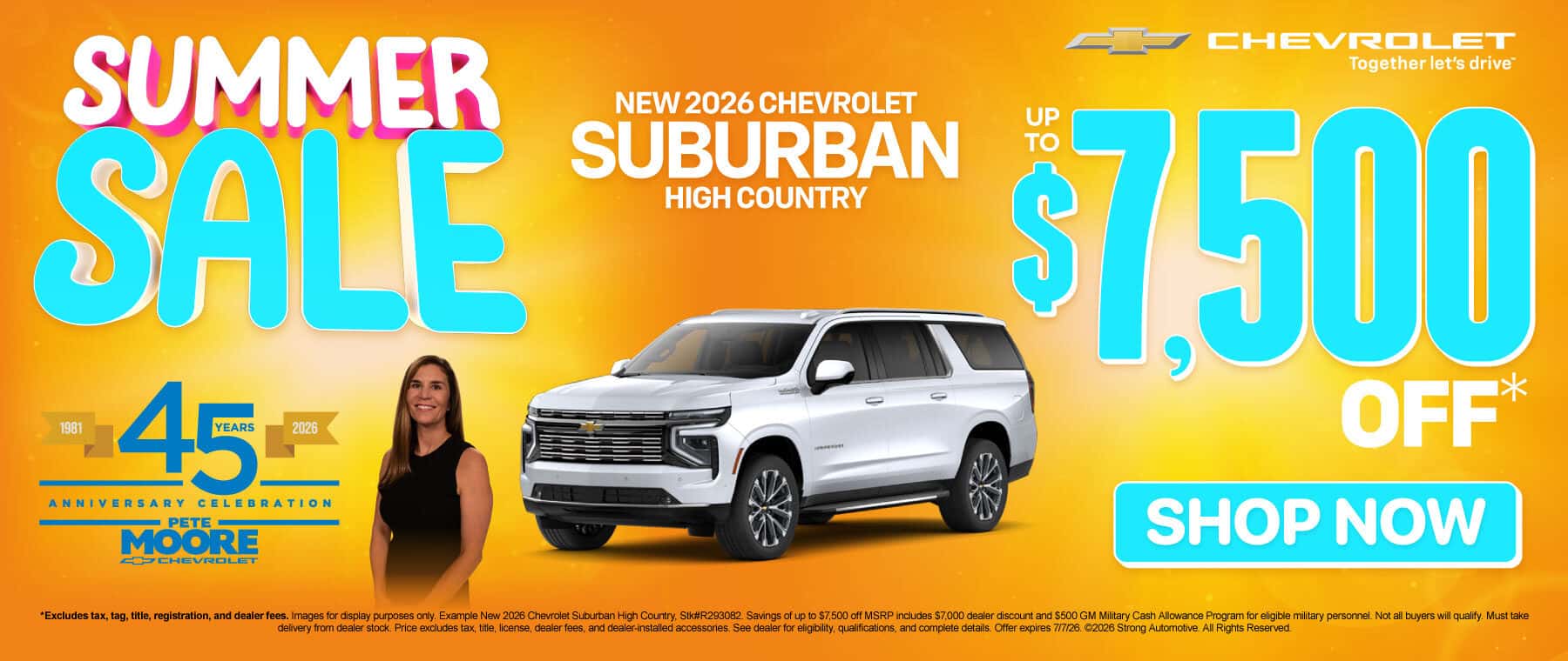 NEW 2026 Suburban High Country Up to $7,500 OFF!*