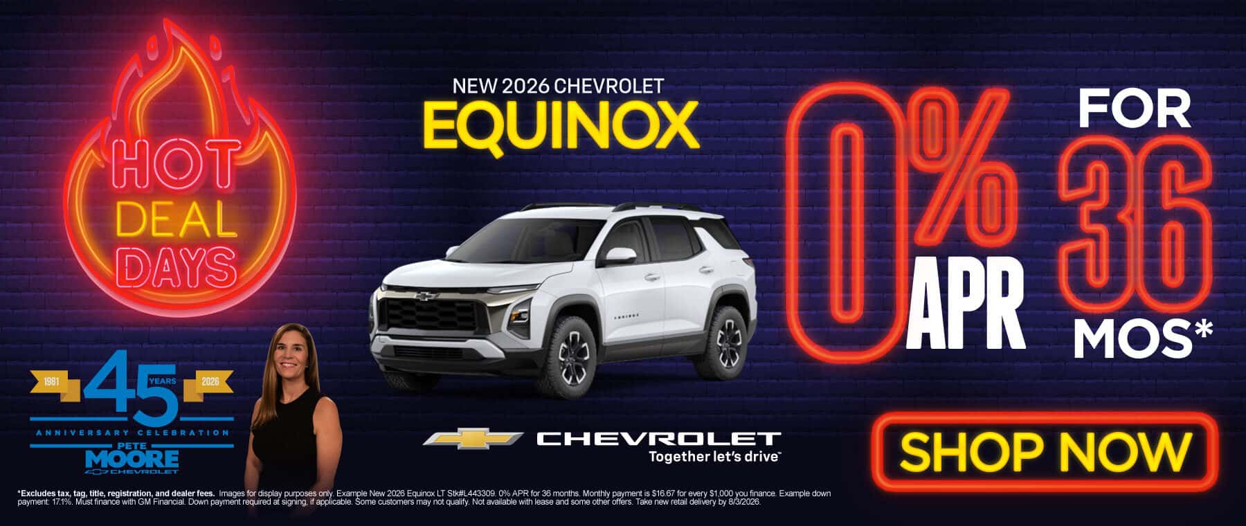 " 2026 Chevrolet Equinox " 0% for 36 months*