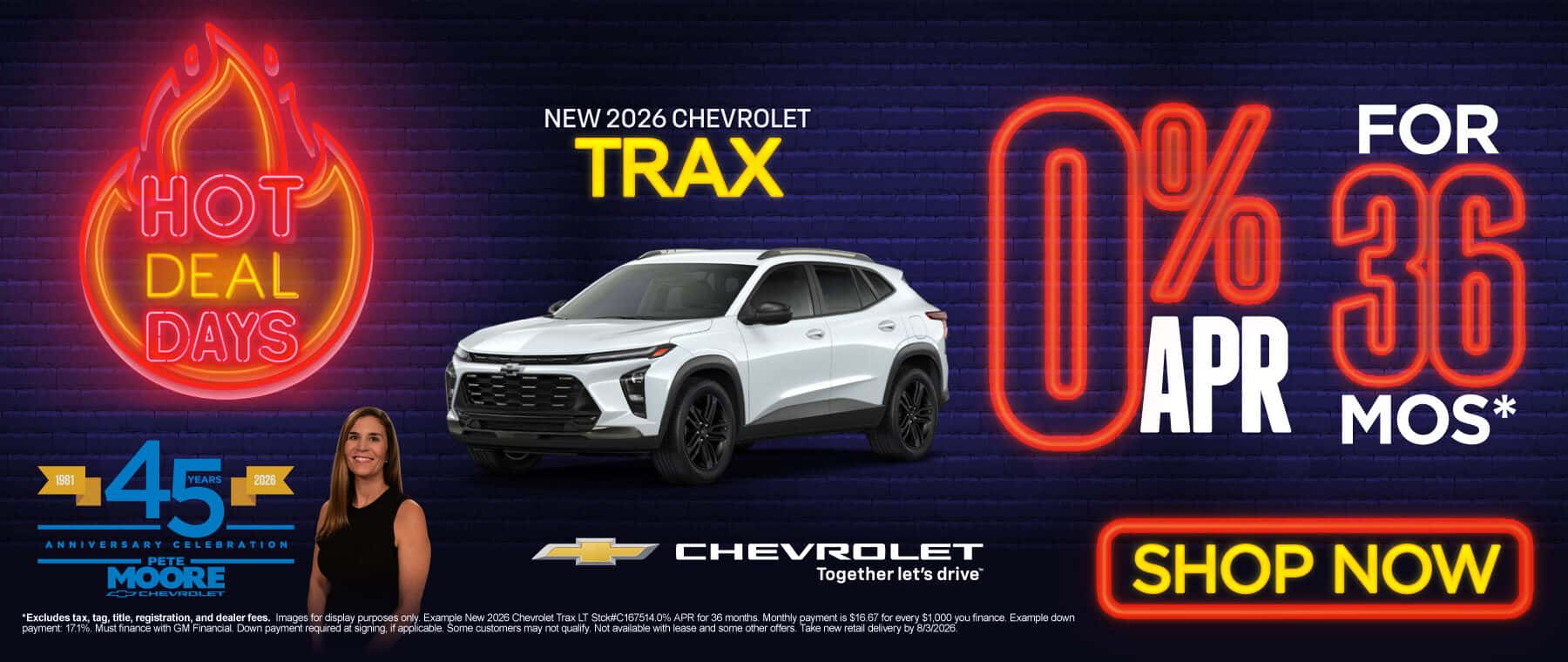 2026 Chevrolet Trax 0% for 36 months*