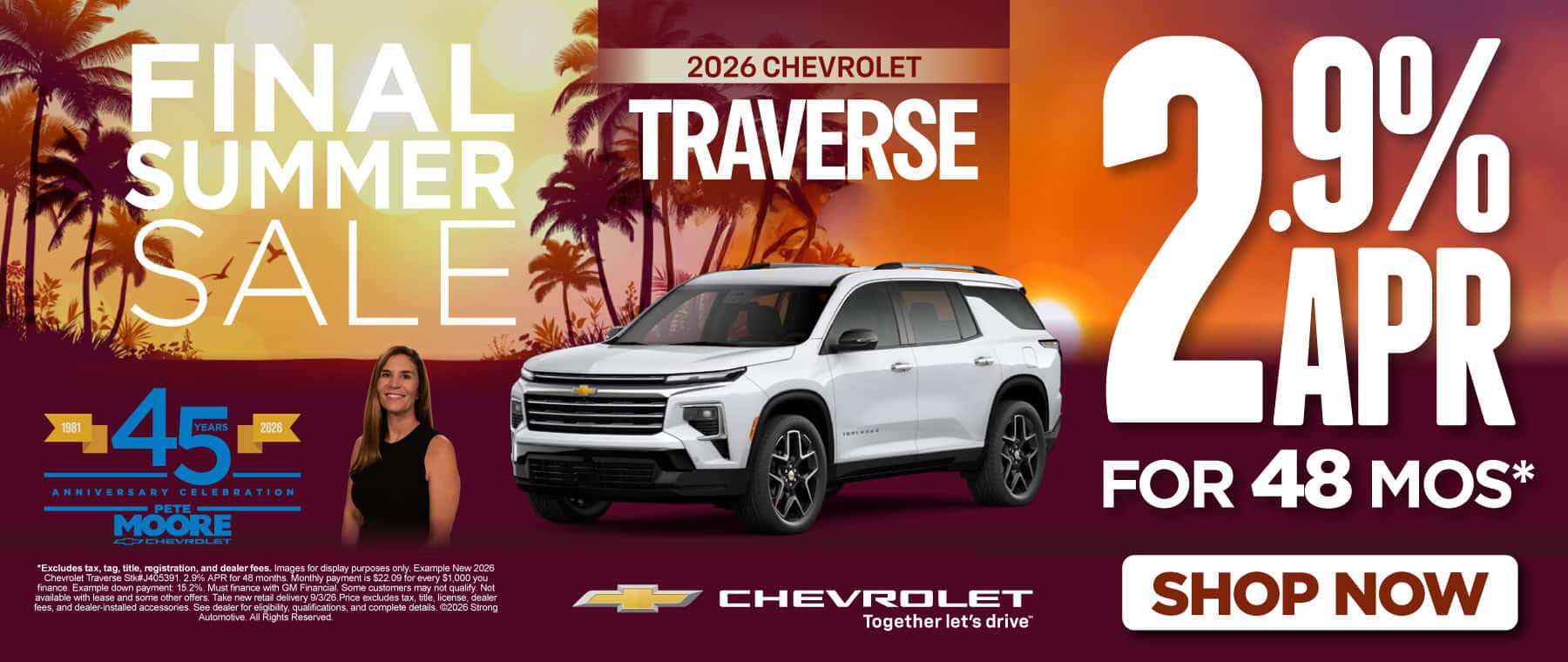 2026 Chevrolet Traverse 2.9% APR*
