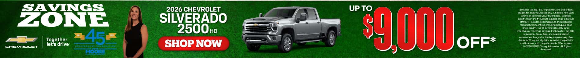 2026 CHEVROLET SILVERADO 2500 HD Up to $9,000 Off*