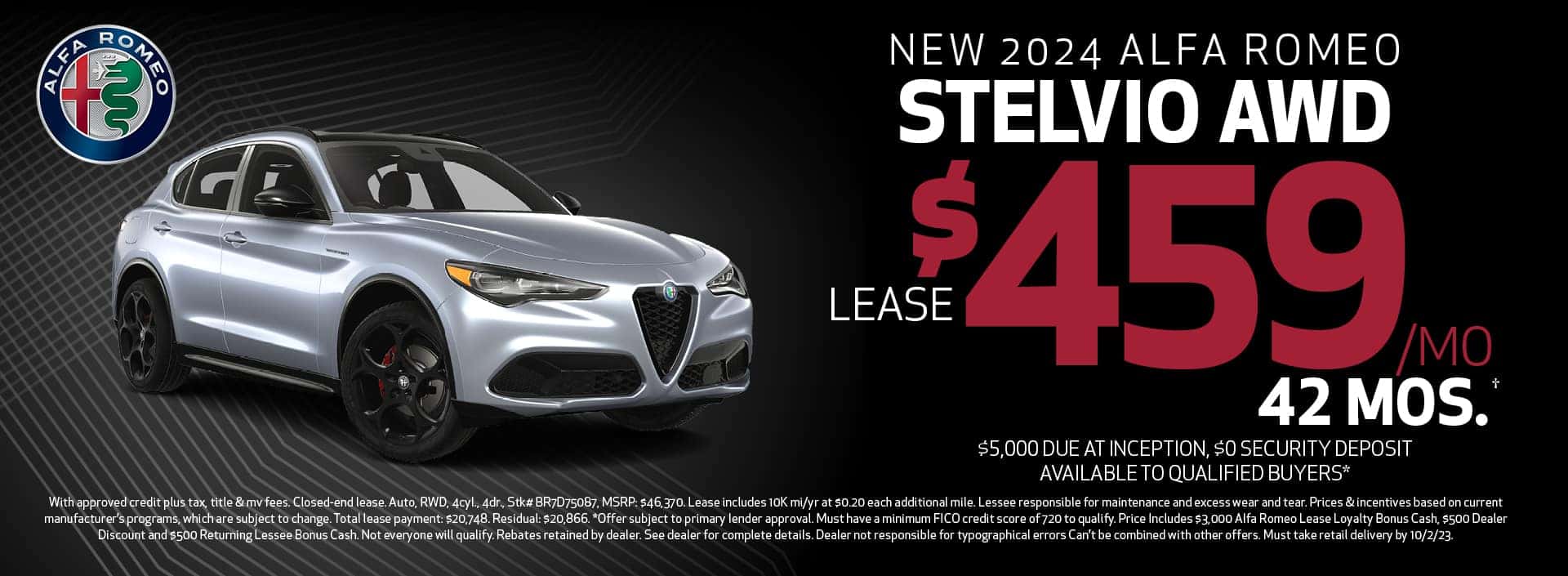 September Stelvio Lease Special
