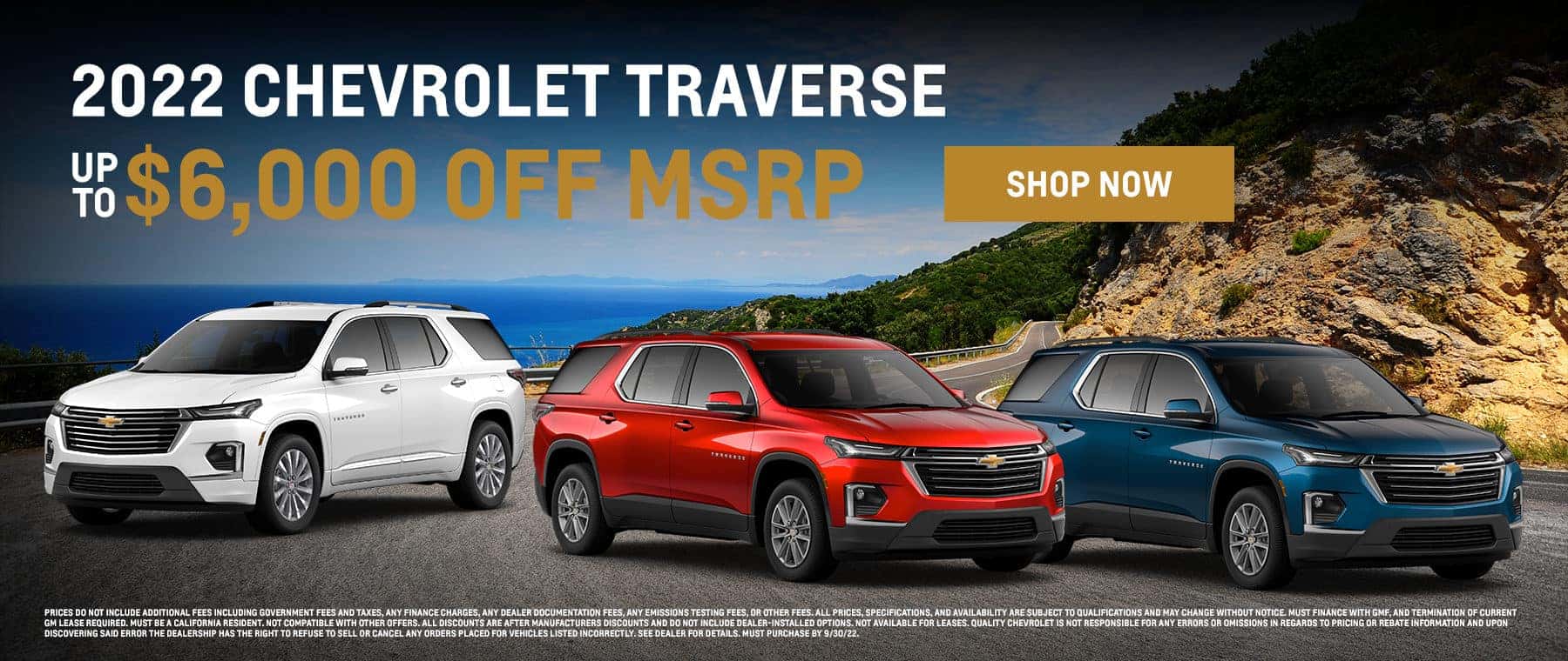 2022 CHEVY TRAVERSE UP TO $6,000 OFF MSRP