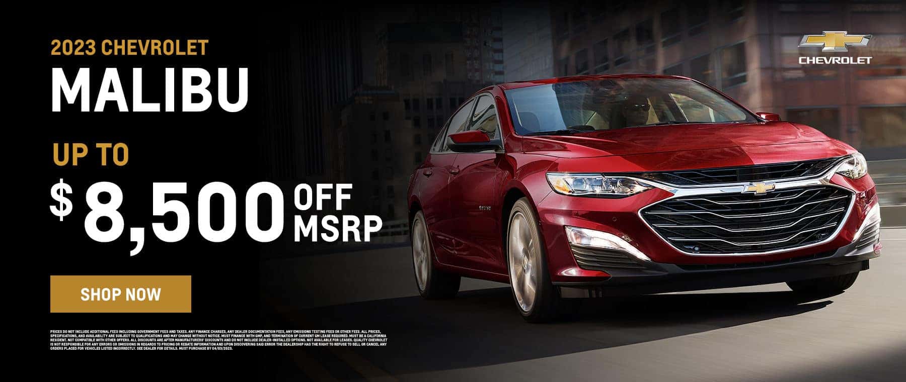 2023 CHEVROLET MALIBU UP TO $8,500 OFF MSRP