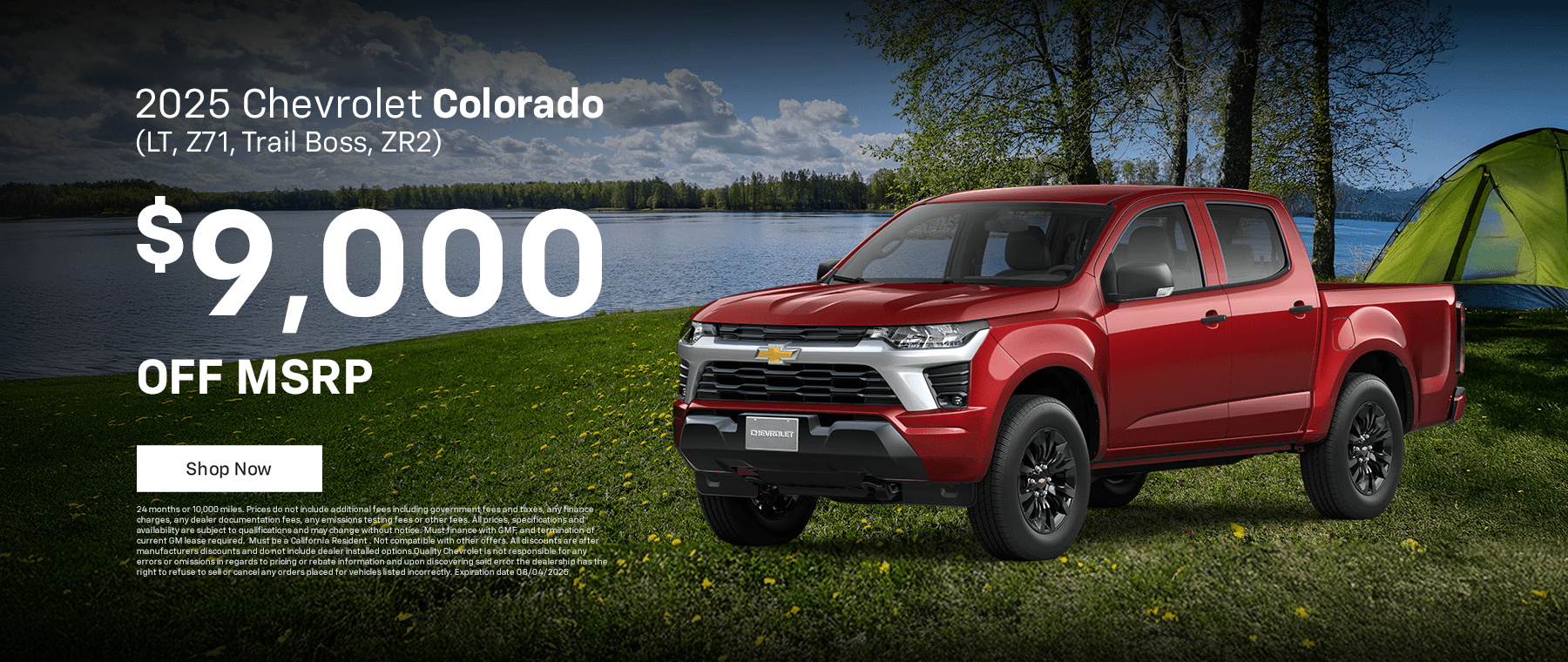 2025 Colorado (LT, Z71, Trail Boss, ZR2) Subtext: 9000 Off MSRP