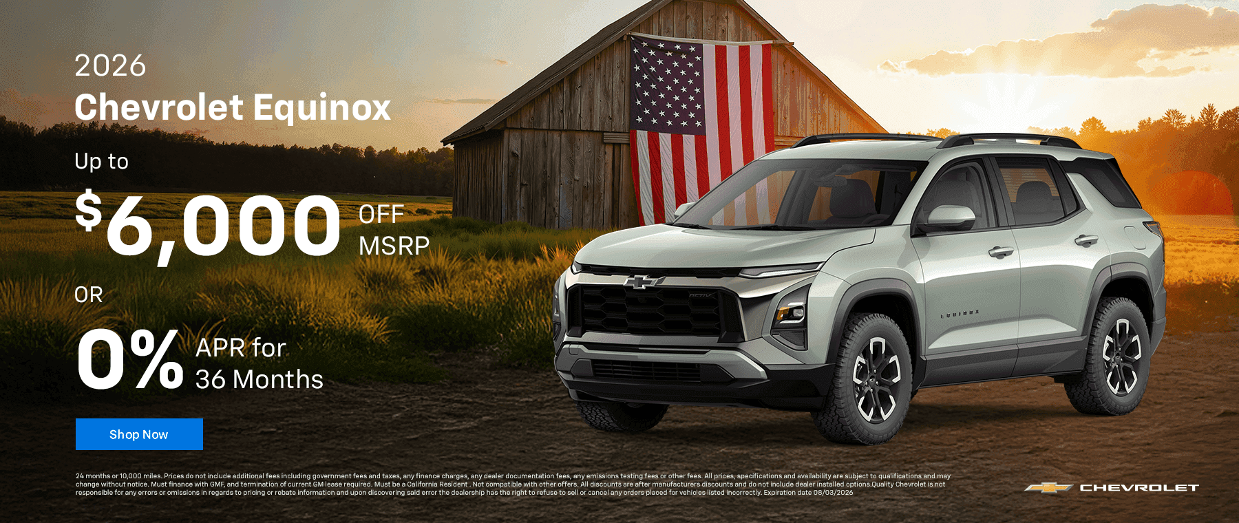 2026 Equinox Up to $6000 off MSRP