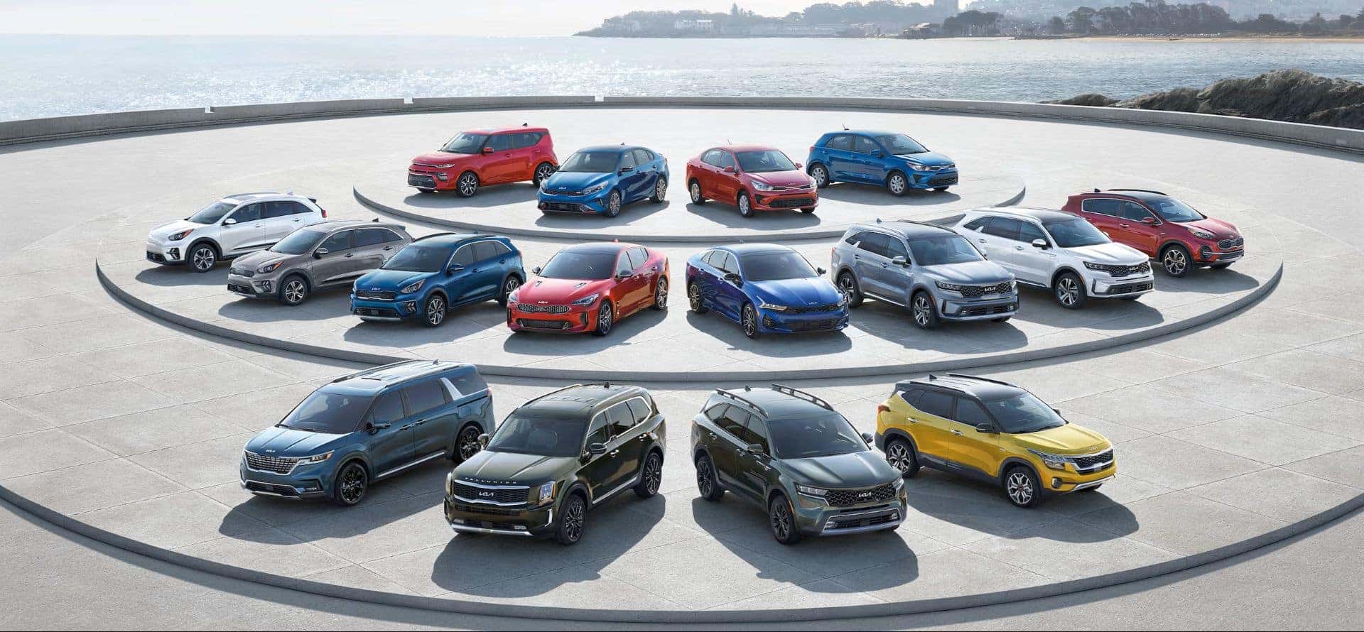 New dynamic modern crossover SUV on the road