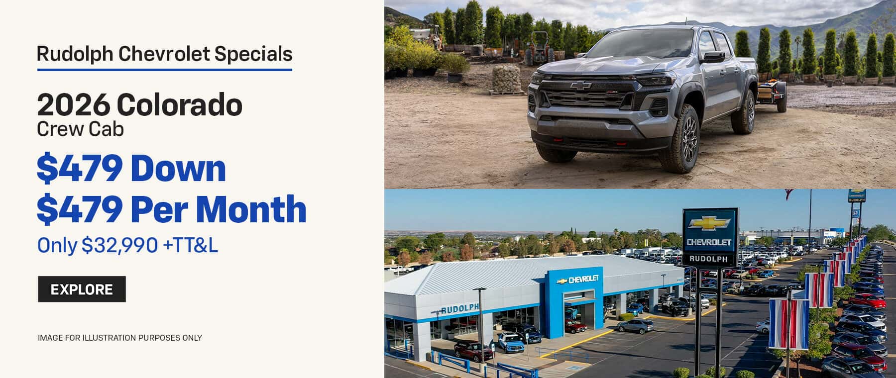 2026 Chevy Colorado - $479 down $479/mo