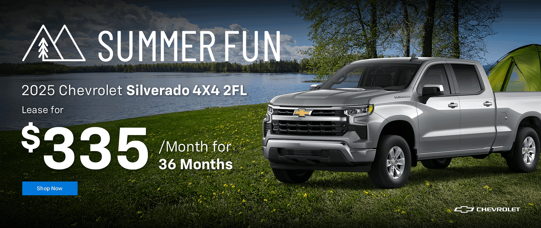 2025 Silverado 4X4 2FL Lease for $335 per month for 36 months