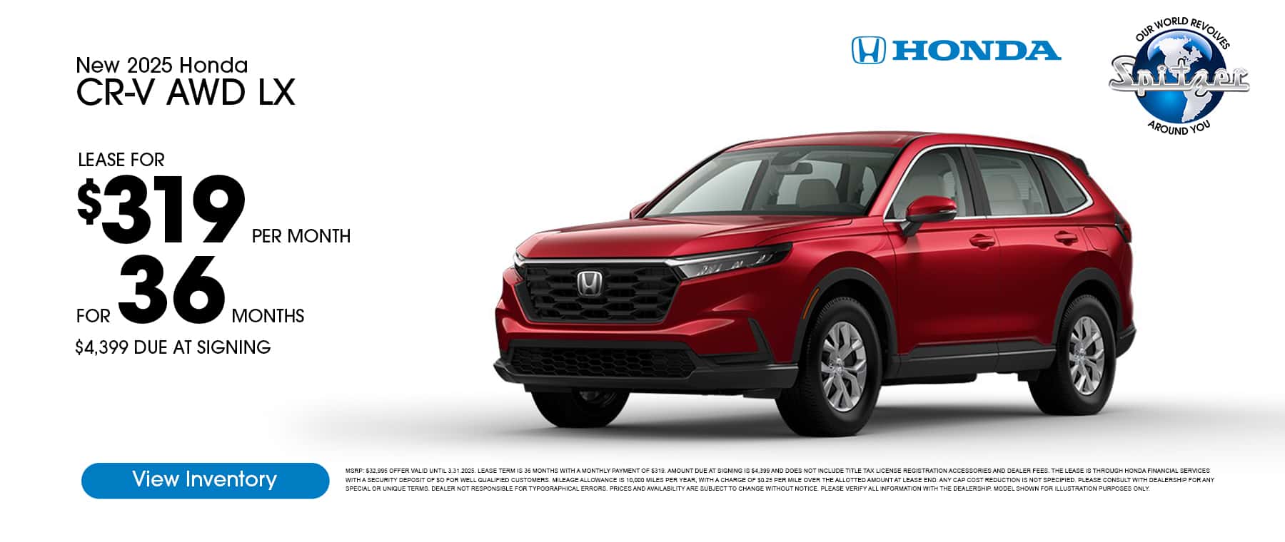 03.2025_Carrera_Lease a New 2025 CR-V AWD LX for $319 a Month for 36 Months!