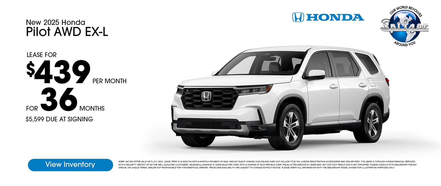 03.2025_Carrera_Lease a New 2025 Honda Pilot AWD EX-L for $439 a Month for 36 Months!