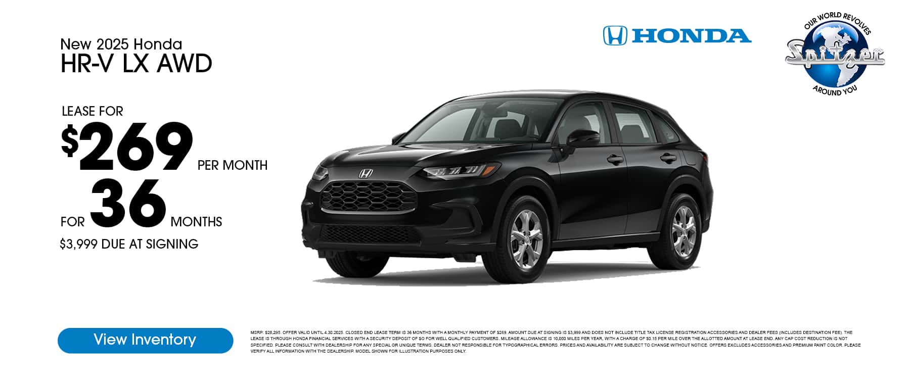 03.2025_Carrera_Lease a New 2025 HR-V LX for $269 a Month for 36 Months!