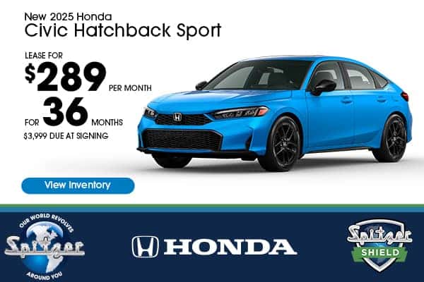 2025 Civic Hatchback Sport - Lease for $289/mo for 36 Months