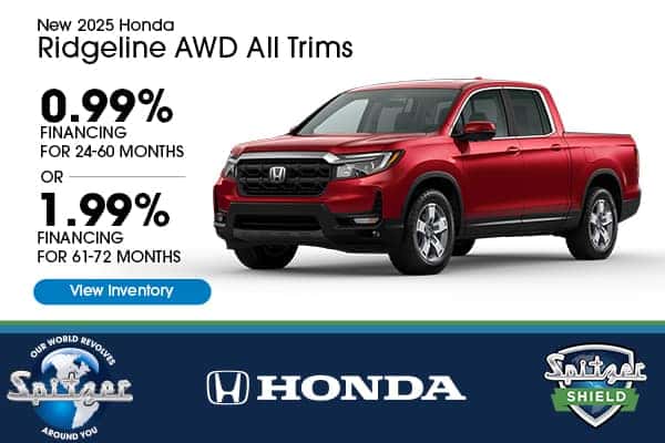 2025 Honda Ridgeline AWD All Trims - 0.99% APR Financing 24 to 60 Months
