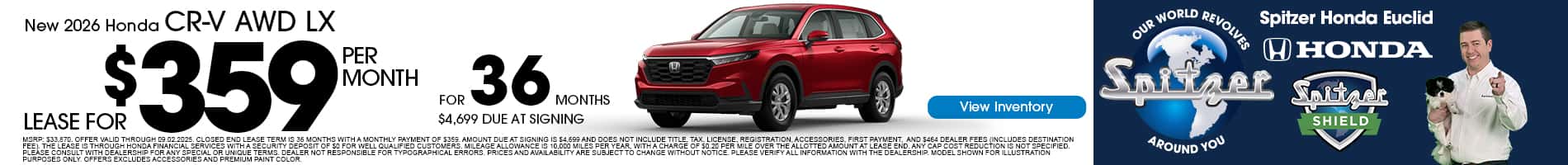 08.2025_Carrera_Lease a New 2026 Honda CR-V AWD LX for $359/mo!