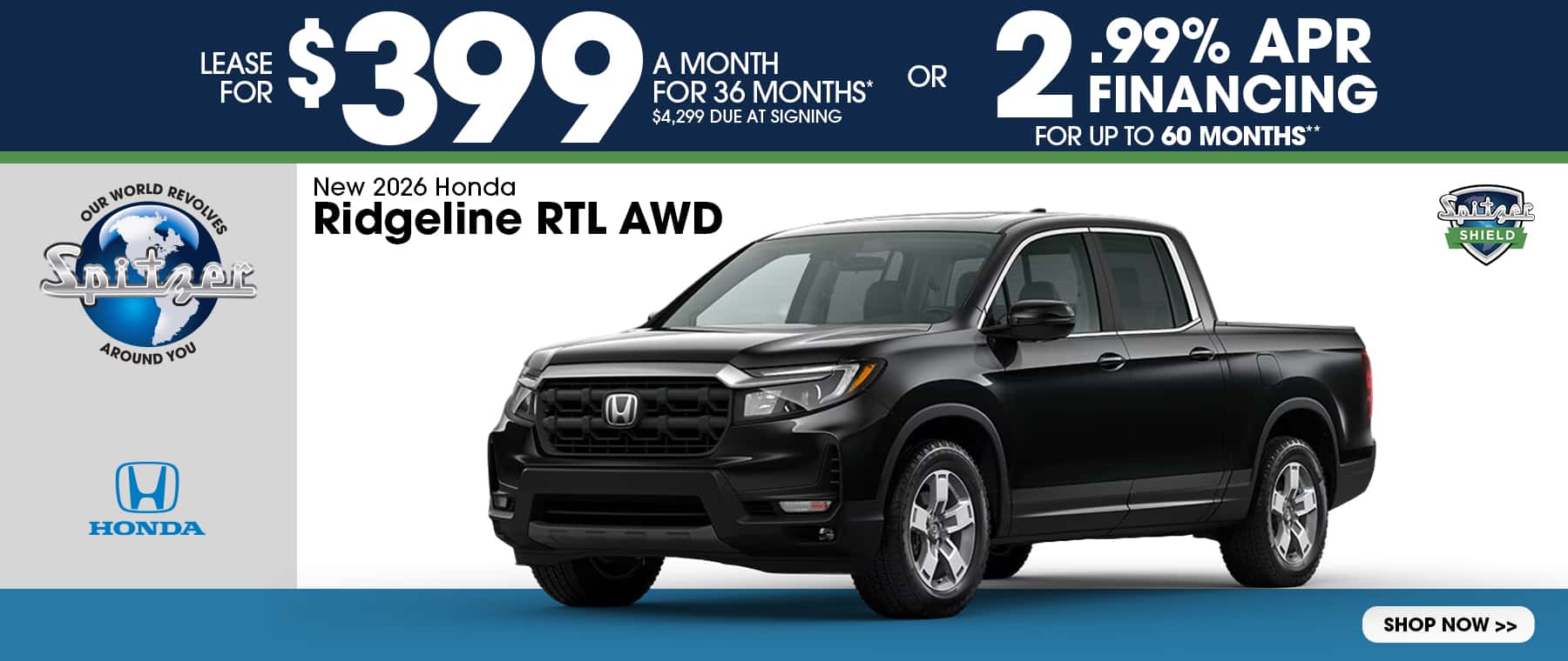 06.2026_2026 Honda Ridgeline_Lease for $399 for 36 mo OR 2.99% for 60 mo