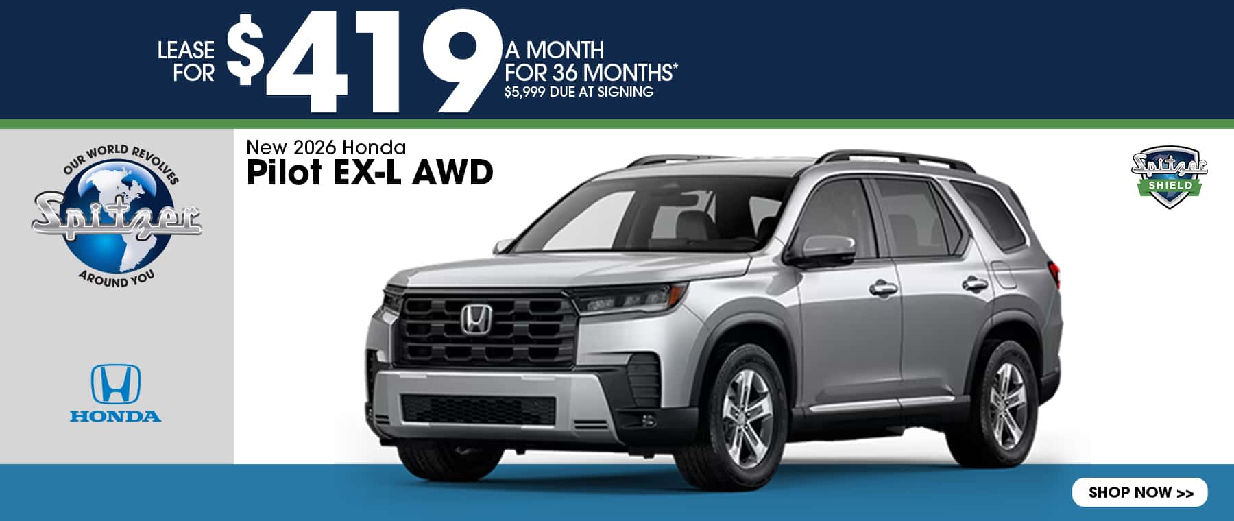 08.2026_Honda Pilot_Lease for $419 for 36 mo