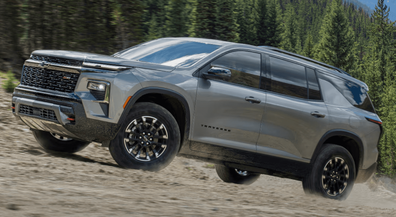 traverse in grey off-roading