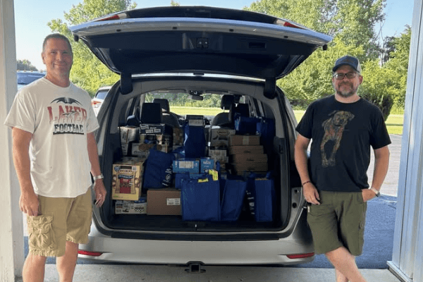 Steve Austin’s Auto Group donation drive supplies packed in SUV