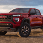 Red GMC Canyon pickup truck