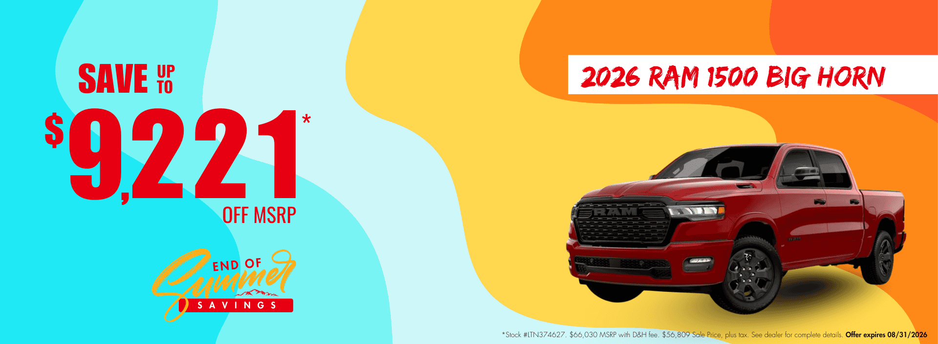 DESKTOP BR22 2026 Ram 1500 Big Horn End of Summer Savings Website Banner (2).png