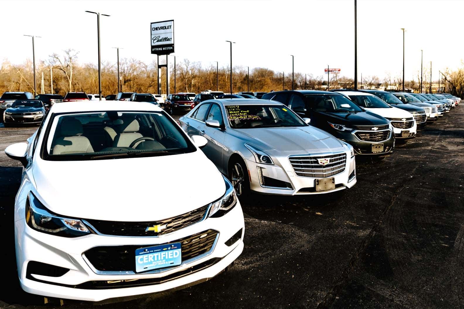 An exterior shot of three certified cars