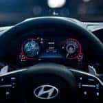 The digital cluster with the color Heads-up Display in the 2021 Hyundai Sonata.