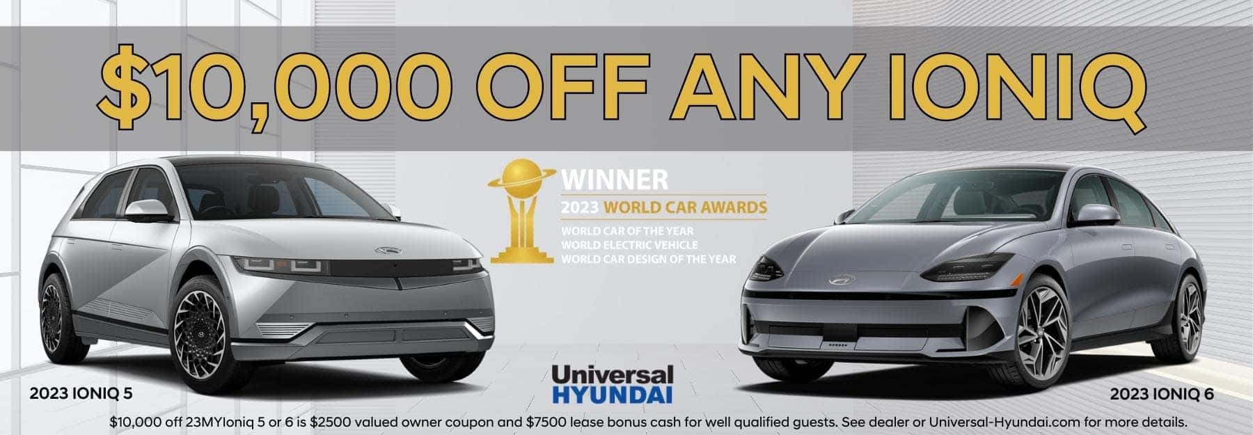 2023 Ioniq 5, 2023 Ioniq 6, $10,000 off