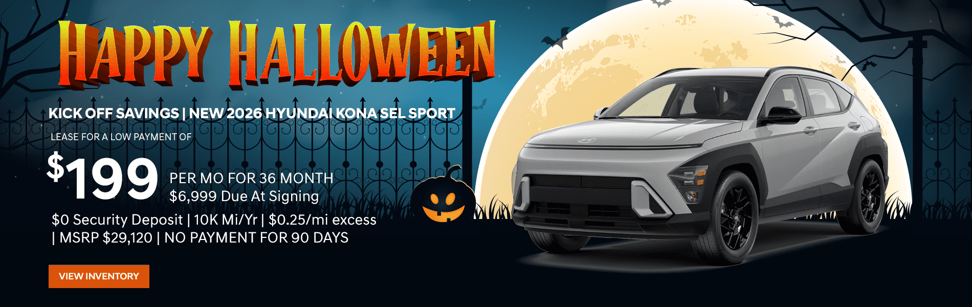 KICK OFF SAVINGS | NEW 2026 HYUNDAI KONA SEL SPORT