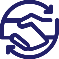 Icon of two hands shaking