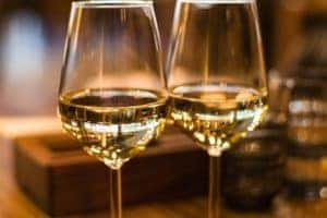 Two glasses of wine during a romantic date in Marion, IL