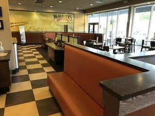 The dining room in McAlister's in Marion, IL