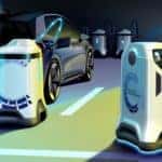 A 2021 Volkswagen ID.4 charges at an electric vehicle charging station