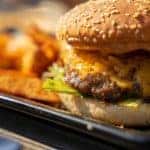 A plate of fries and a burger at one of the best restaurants in Carbondale, Illinois