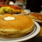 A plate of pancakes served at a breakfast cafe in Marion, Illinois
