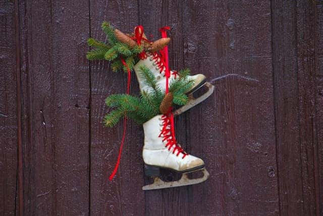 A pair of skates for the holiday event in Marion, Illinois