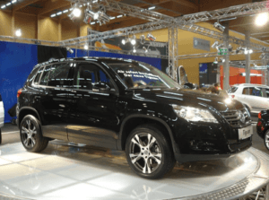 Volkswagen Tiguan trade-in vehicle in a Marion, IL showroom.