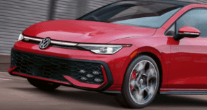 2025 Golf GTI in red paint.