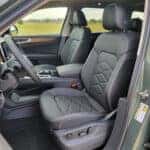 front driver and passenger seats in the 2026 VW Atlas SUV parked at the Volkswagen of Marion dealership in Marion, IL