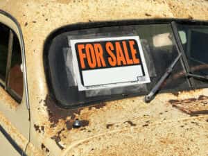 for sale sign on a car