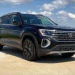 black 2026 VW Atlas SUV parked at the Volkswagen of Marion dealership