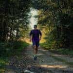 a person walking on a hiking trail