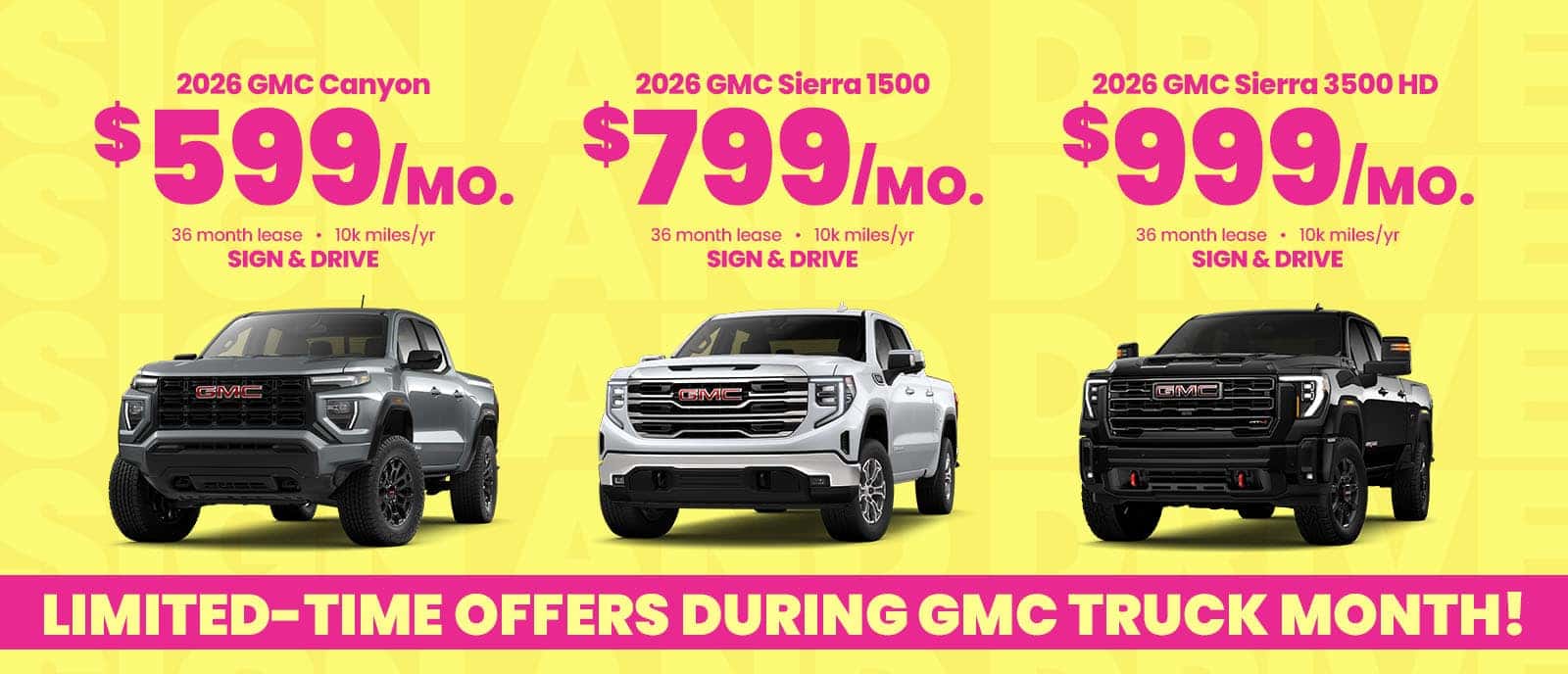 Pick your lease! 599/mo. 799/mo. 999/mo.
