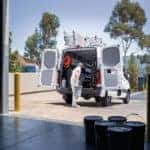 Painter working out of his new Sprinter Van